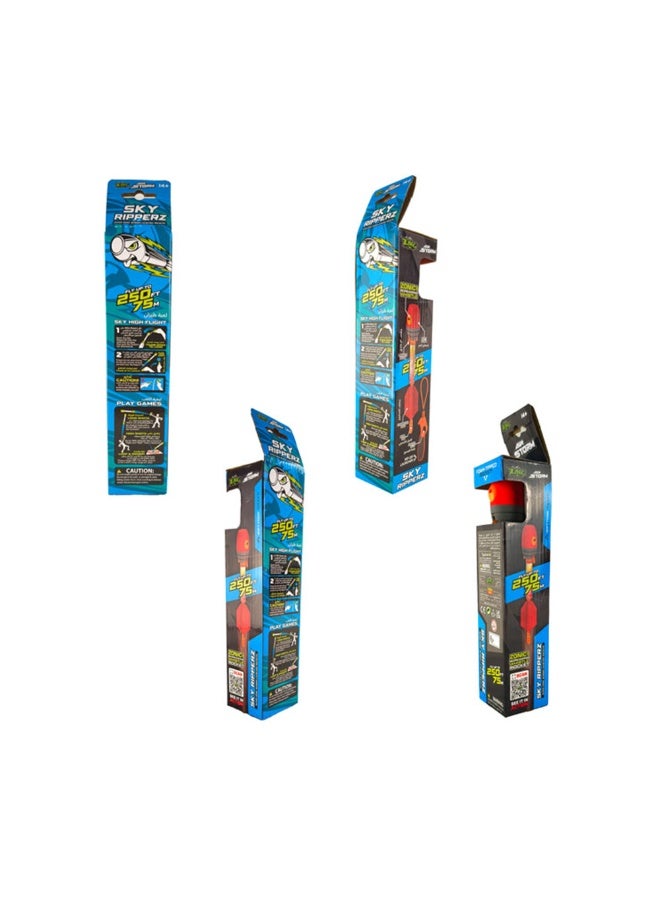 Zing Air Storm Sky Ripperz Supersonic Rocket Launcher Set Zonic Blaze Whistle Flyer, Bungee-Powered Rip-Zip Action, Long-Range Outdoor Flight Game for Kids Ages 8+ - Image 2